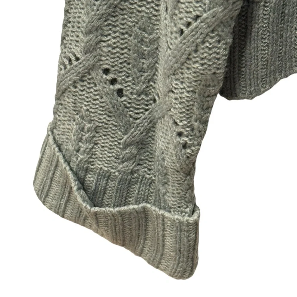 Sage Green Zip-up Funnel Neck Sweater Large